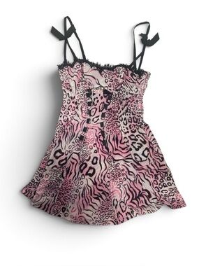 Shirley of Hollywood Pink Corset
Chemise/Lingerie Mini Dress  Size S